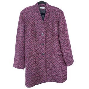 Vintage Gianni Wool Blend Lined Red and Black Coat Size 20 Made in USA